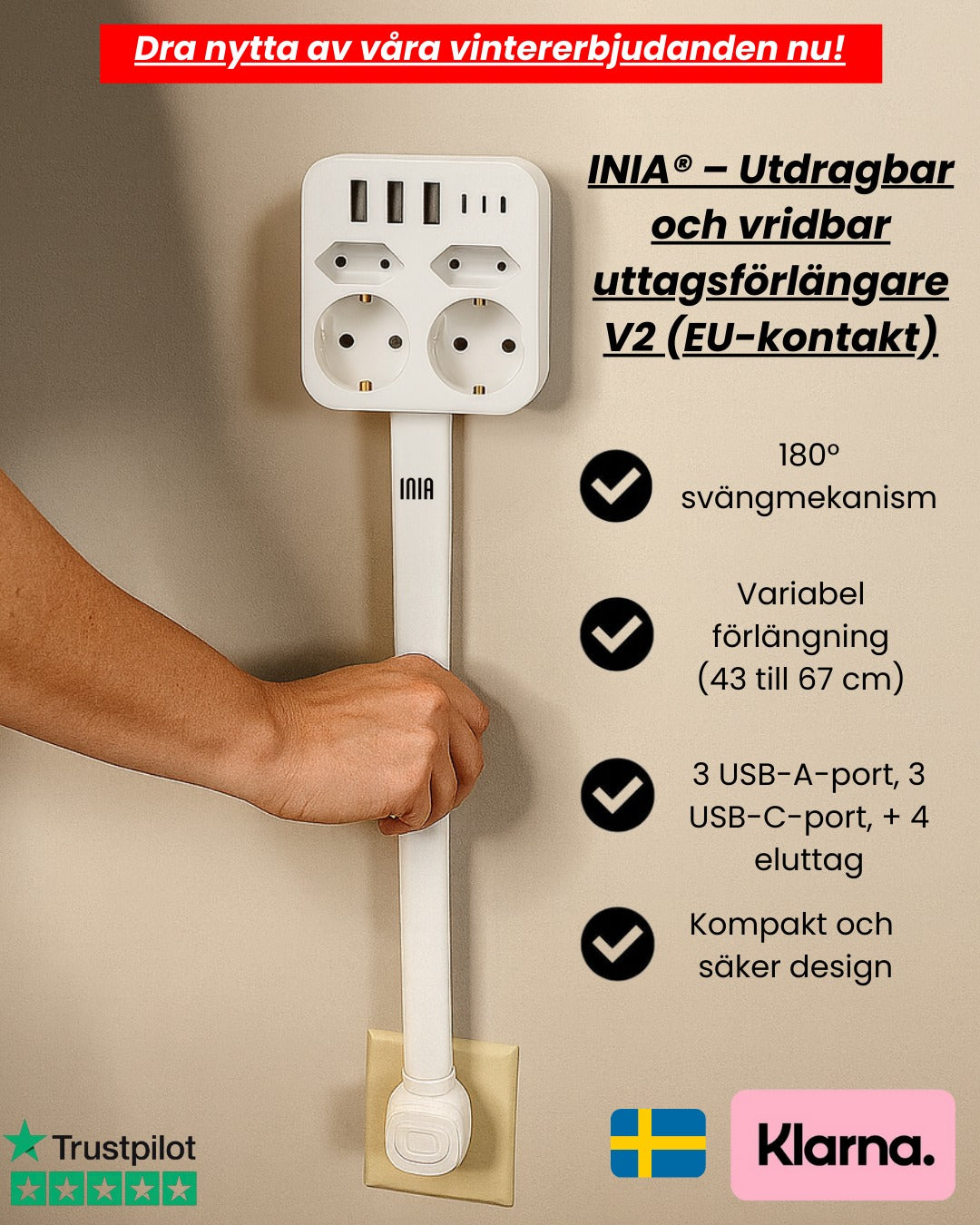 INIA® – Utbyggbar och vridbar elfördelare V2 (EU-kontakter)